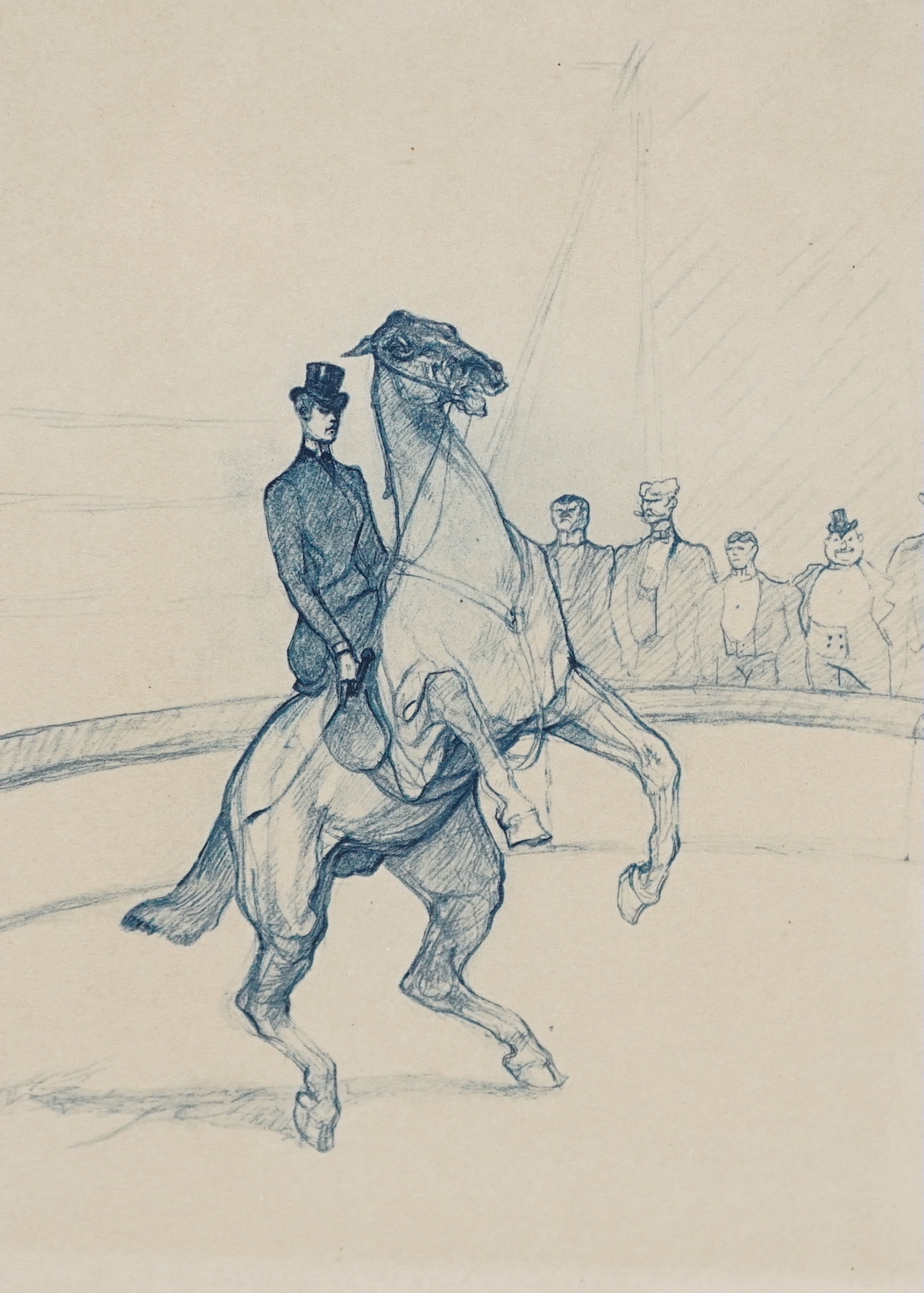 After Henri de Toulouse-Lautrec (French, 1864-1901), set of three lithographs, Spanish riding school and dressage scenes, unsigned, each 31 x 23cm